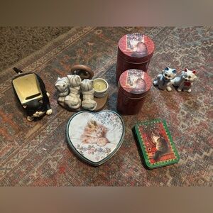 Cat-Themed Decorative Tin Set plus extras